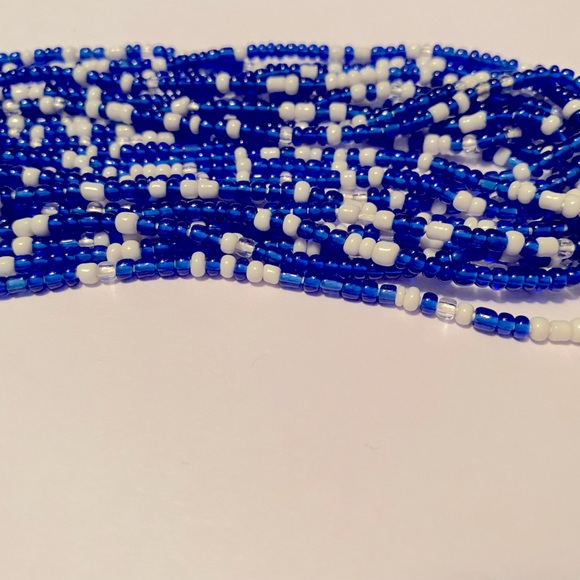NWT “BLUE LIGHTNING ”HANDMADE BEGINNER UP 50 IN DIY BLUE/WHITE WAISTFULLOFBEADS - Picture 6 of 9